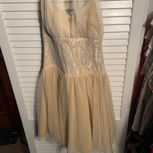 Cream halter back short dress